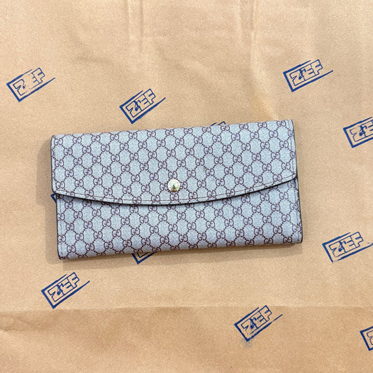 Gucci Grey Check Long Wallet