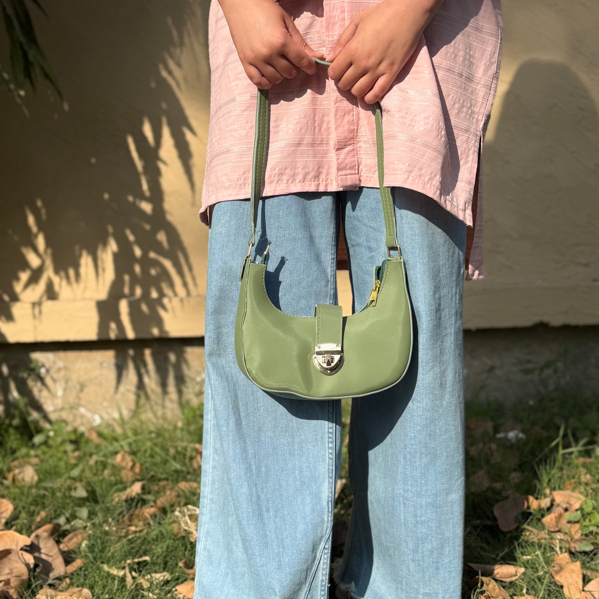 Sage Green Crescent Bag