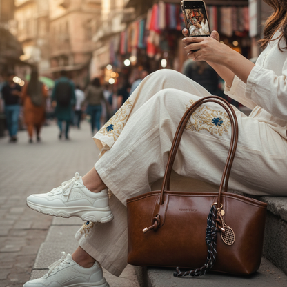 Vintage Brown Bag/ Long Strap